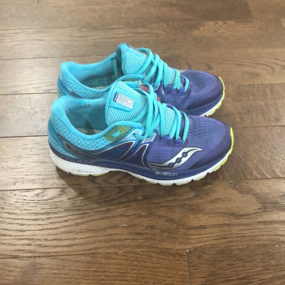 Saucony Triumph ISO 3 Teal and Purple Athletic Shoes - Picture 2 of 5
